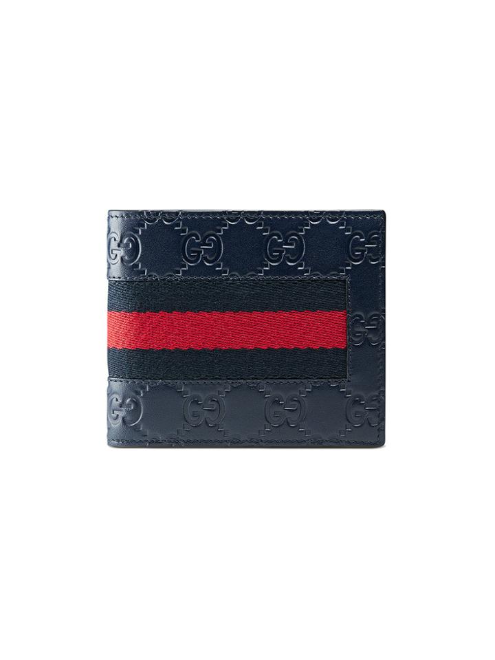 Gucci Gucci Signature Web Wallet - Blue