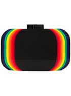 Sarah's Bag Rainbow Layered Clutch Bag - Black