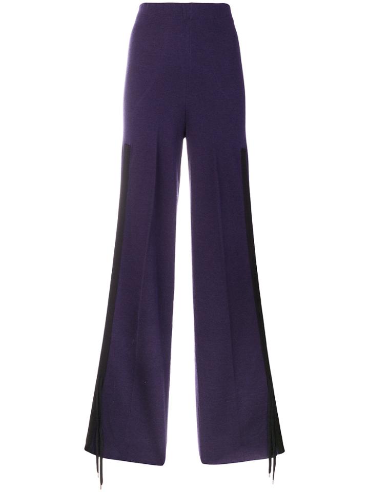 Circus Hotel Flared Drawstring Trousers - Pink & Purple