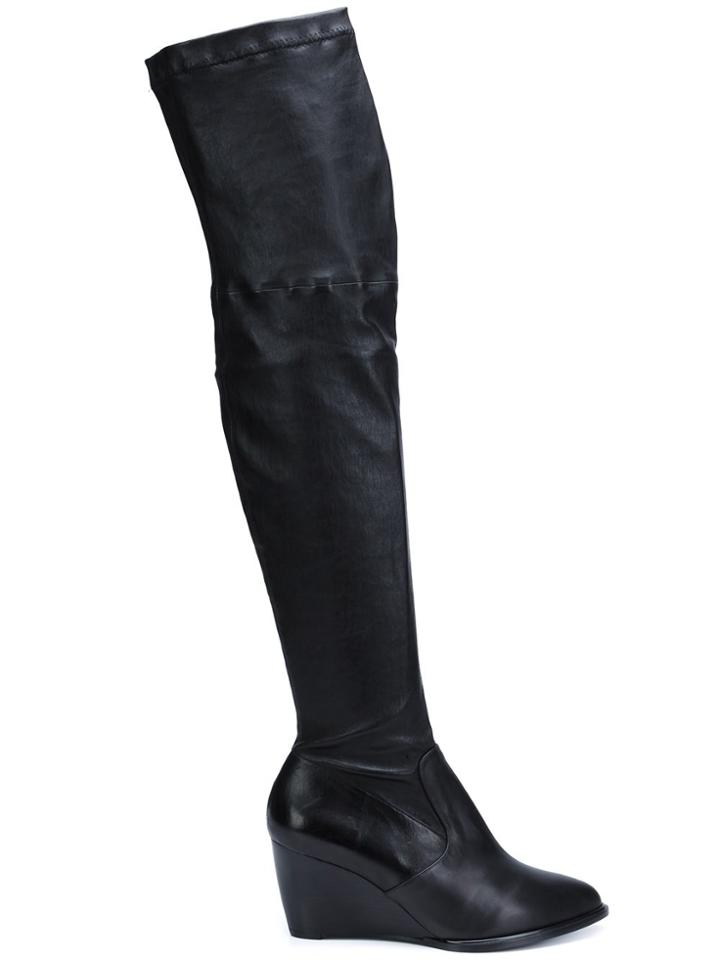 Robert Clergerie Thigh-high Wedge Boots - Black
