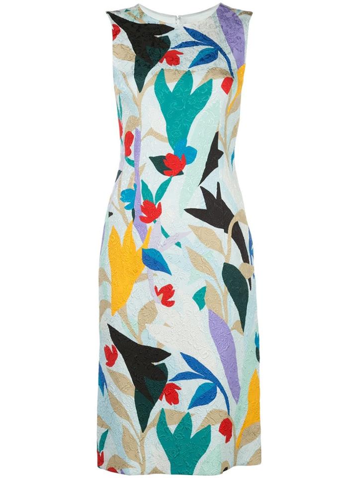 Prabal Gurung Floral-print Sleeveless Sheath Dress - Blue