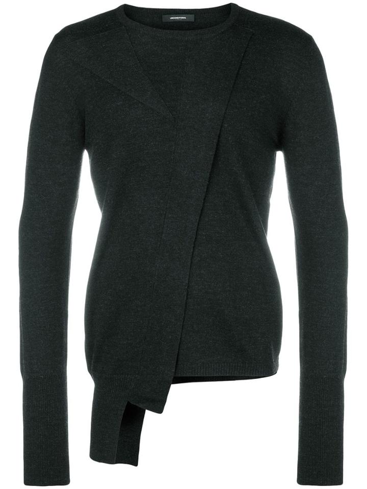 Unconditional Asymmetric Style Sweater - Grey