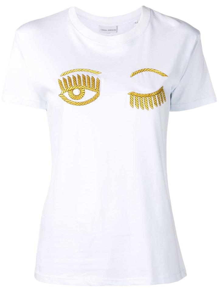 Chiara Ferragni Embroidered Wink T-shirt - White