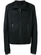 Lost & Found Rooms Zipped Leather Jacket, Men's, Size: Medium, Black, Lamb Skin/cotton/acetate