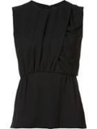 Derek Lam Gathered Front Sleeveless Blouse, Women's, Size: 48, Black, Silk