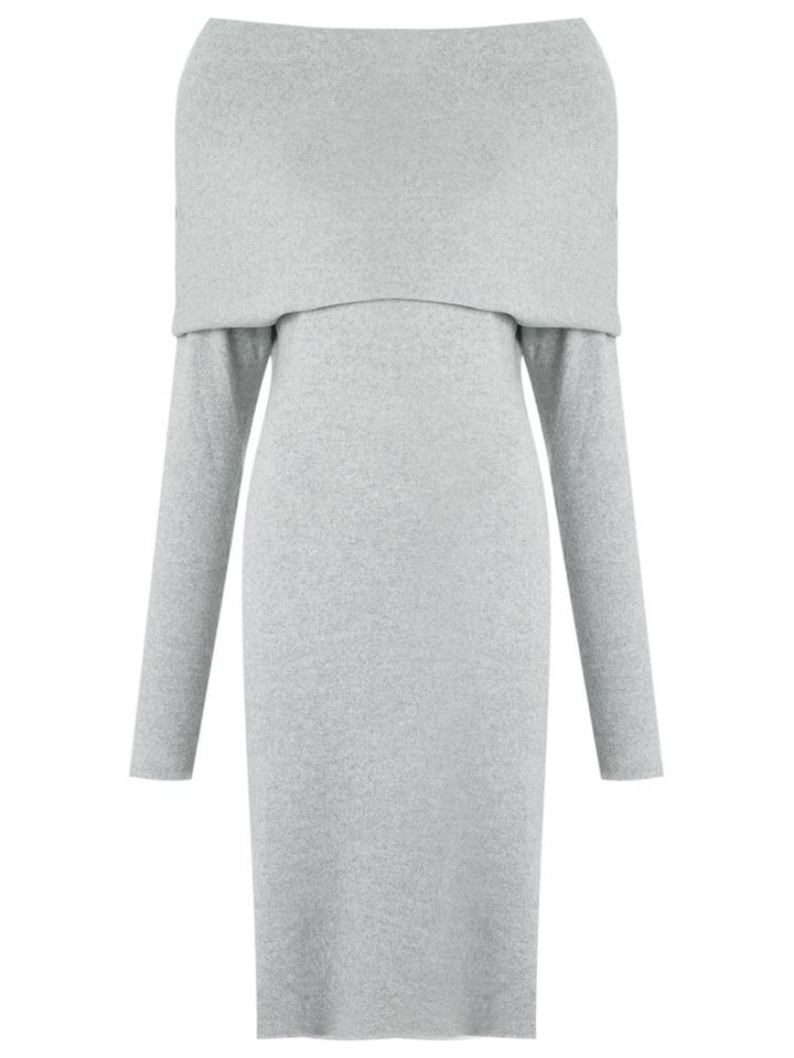 Uma Raquel Davidowicz - Draped Midi Dress - Women - Acrylic/spandex/elastane/wool - M, Grey, Acrylic/spandex/elastane/wool