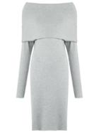 Uma Raquel Davidowicz - Draped Midi Dress - Women - Acrylic/spandex/elastane/wool - M, Grey, Acrylic/spandex/elastane/wool