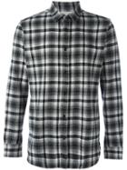 Saint Laurent Classic Western Checked Shirt, Men's, Size: 38, Black, Wool/nylon