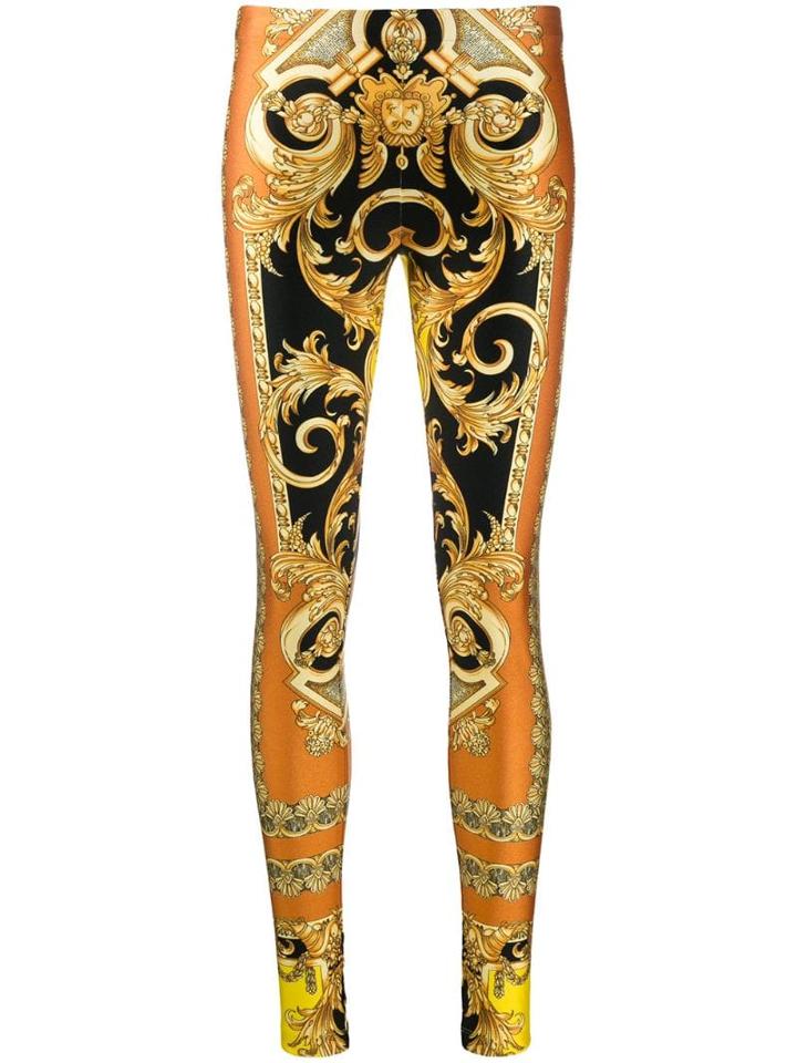 Versace Baroque Print Leggings - Orange