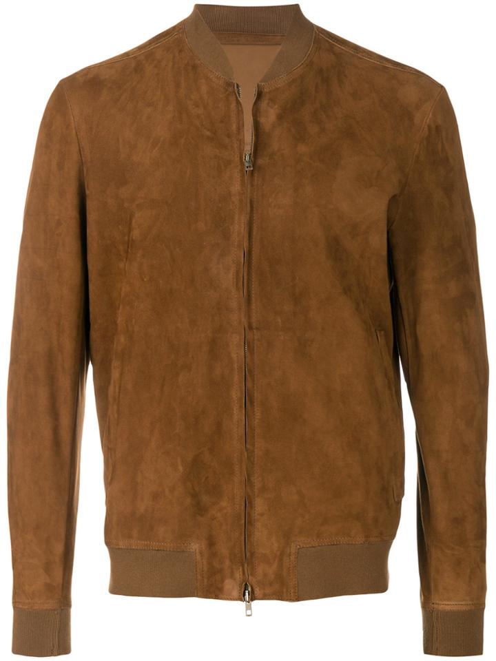 Salvatore Santoro Slim Fit Bomber Jacket - Brown