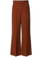 Chloé Flared Pinstriped Trousers - Brown