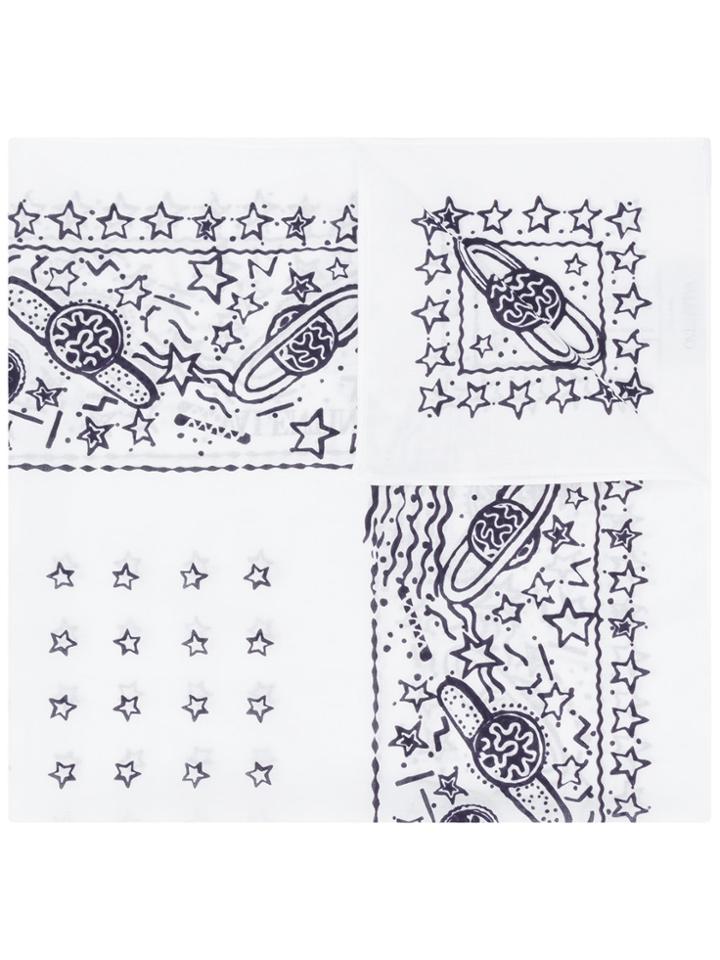 Valentino Planet Print Foulard - White