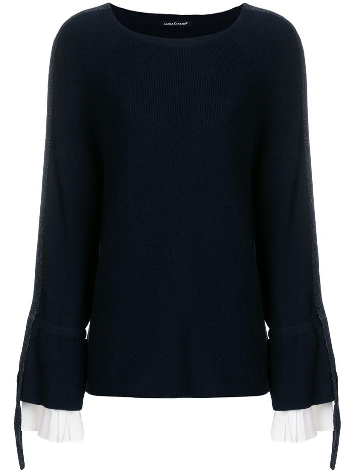Luisa Cerano Long-sleeve Fitted Sweater - Blue
