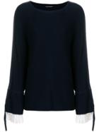 Luisa Cerano Long-sleeve Fitted Sweater - Blue