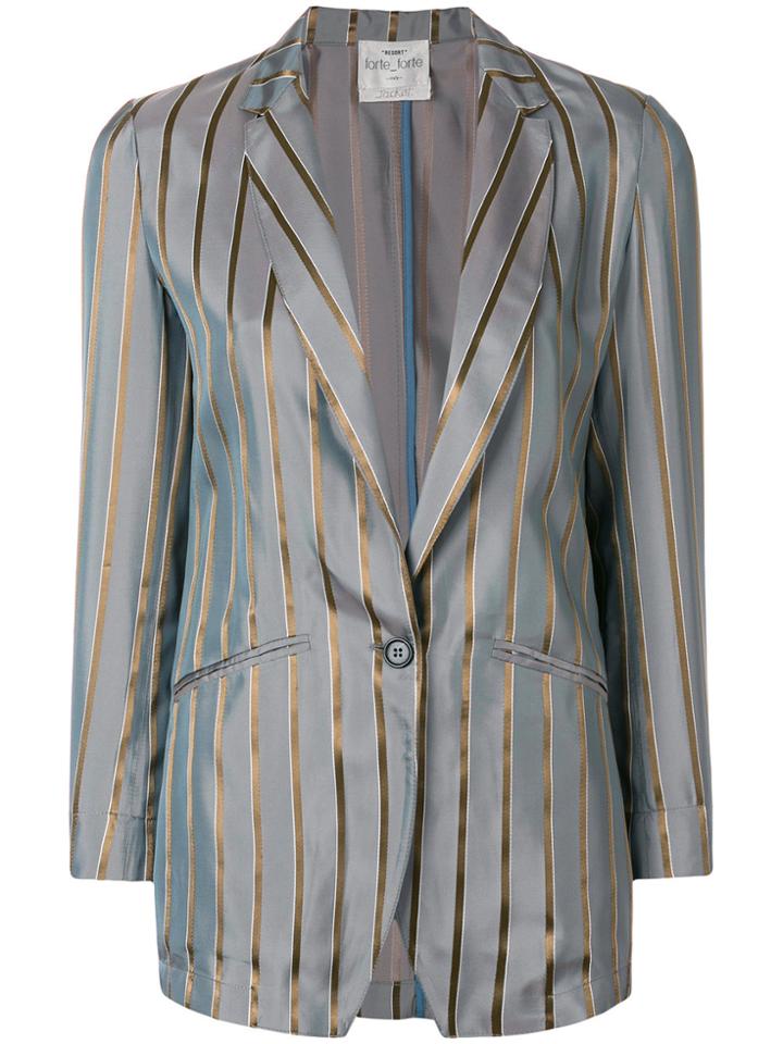 Forte Forte Striped Fitted Blazer - Blue