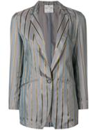 Forte Forte Striped Fitted Blazer - Blue