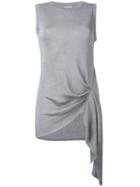 Brunello Cucinelli - Knot Detail Top - Women - Silk/linen/flax - M, Grey, Silk/linen/flax