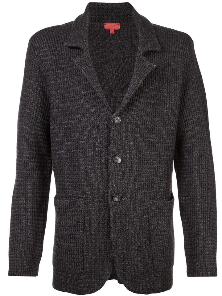 Isaia Knitted Blazer Jacket - Brown