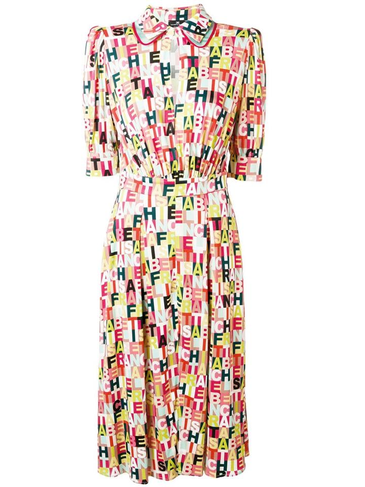 Elisabetta Franchi Logo Print Midi Dress - Red