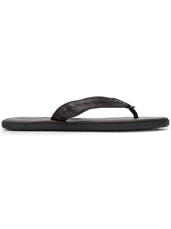 Bottega Veneta Basic Flip Flops - Brown