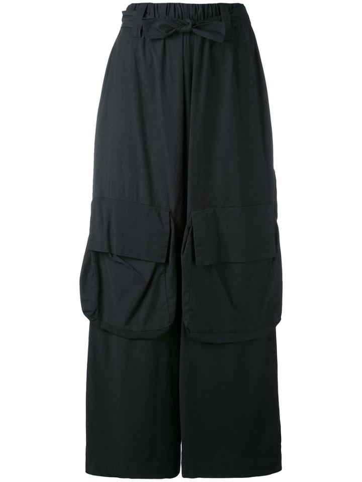 Nelly Johansson - Wide-leg Cargo Pants - Women - Cotton/cupro/spandex/elastane - One Size, Black, Cotton/cupro/spandex/elastane