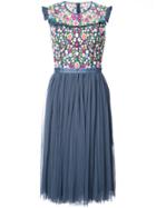 Needle & Thread Floral Flared Dress - Blue