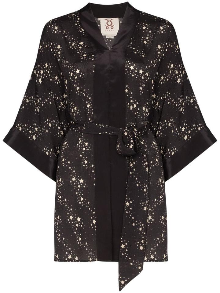 Figue Niko Star Print Kimono-style Jacket - Black