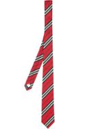 Burberry Classic Cut Striped Silk Jacquard Tie - Red