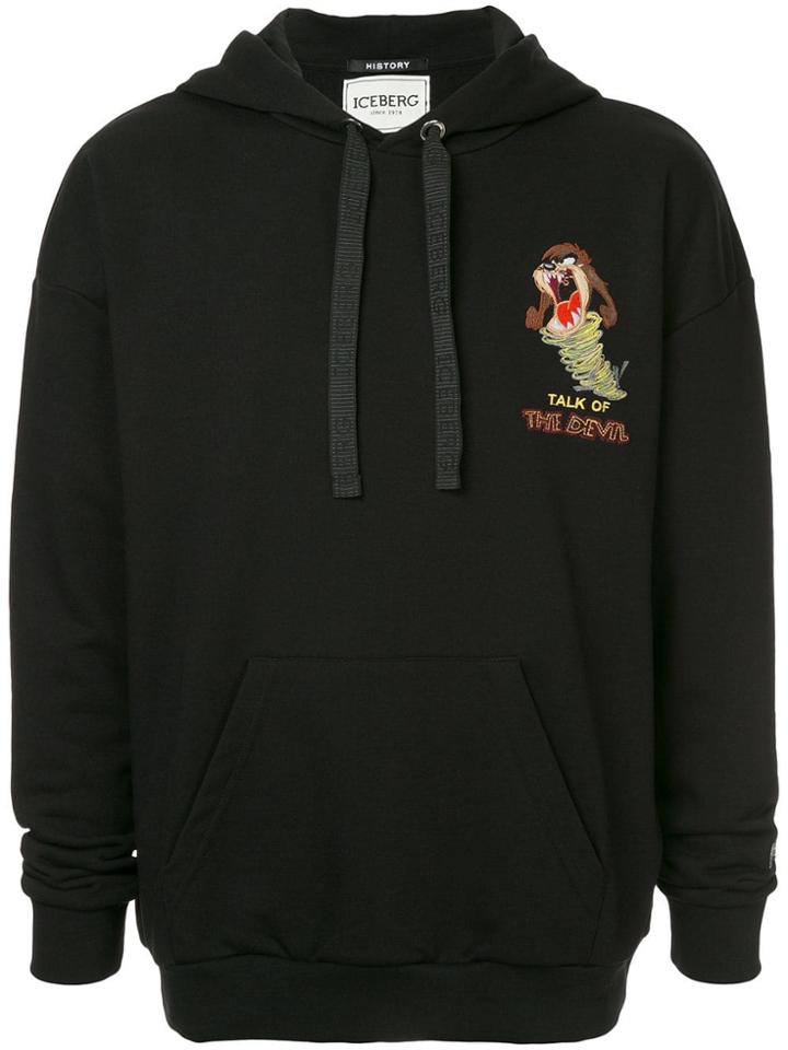 Iceberg Taz Embroidered Hoodie - Black