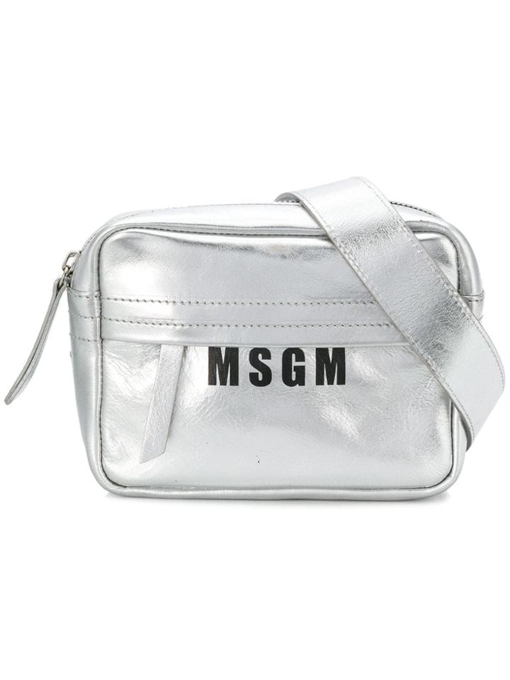 Msgm Logo Bum Bag - Metallic