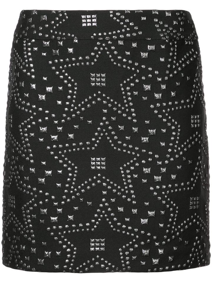 Nicole Miller Star Jacquard Skirt - Black