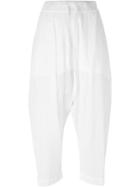 Lost & Found Rooms Drop-crotch Cropped Trousers, Women's, Size: M, White, Cotton