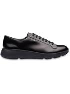 Prada Brushed Leather Sneakers - Black