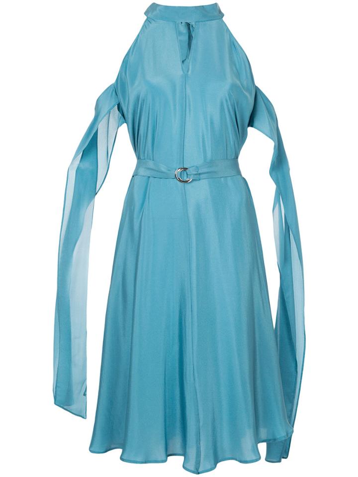 Taylor Cut-detail Draped Midi Dress - Blue
