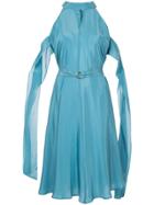 Taylor Cut-detail Draped Midi Dress - Blue