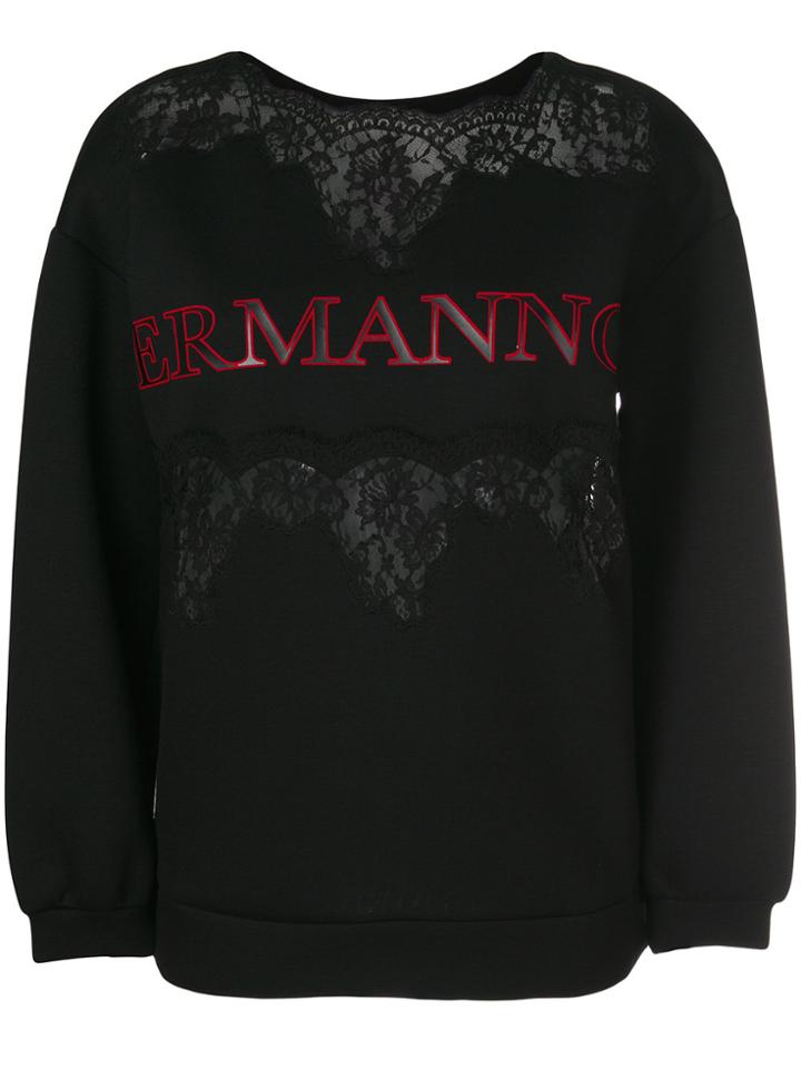 Ermanno Ermanno Lace Inserts Sweatshirt - Black