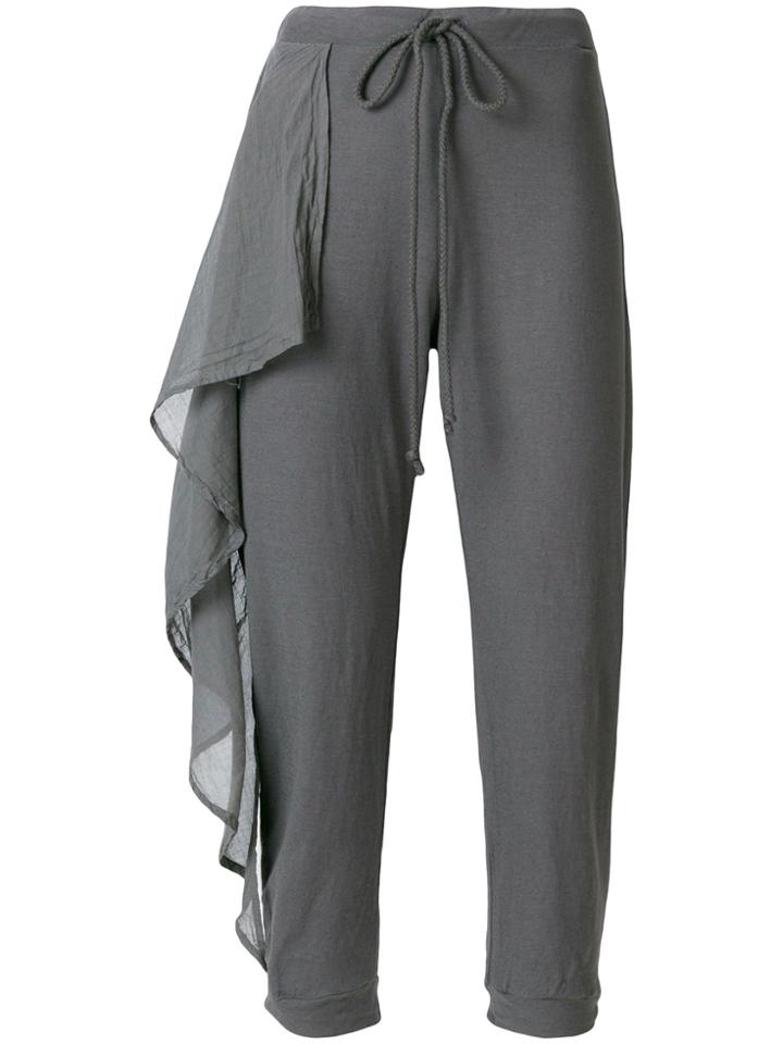 Lost & Found Rooms Cropped Frill-trim Trousers - Grey