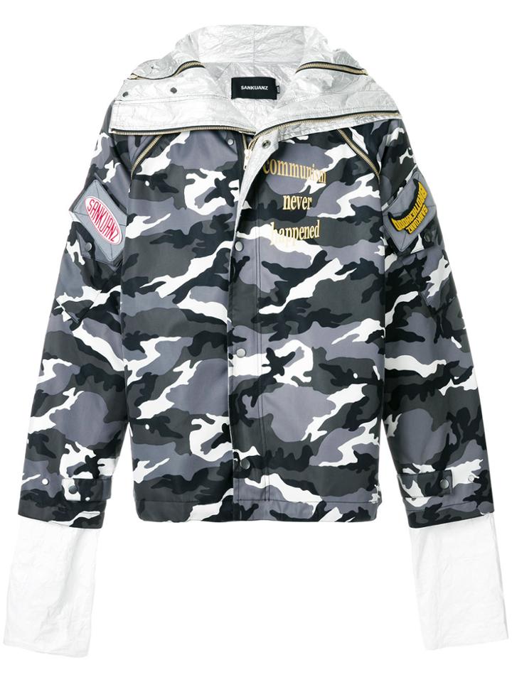 Sankuanz Camouflage Print Jacket - Grey
