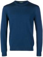 Zanone Round Neck Sweater - Blue