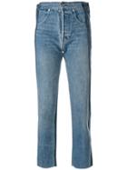 Helmut Lang Cropped Deconstructed Jeans - Blue