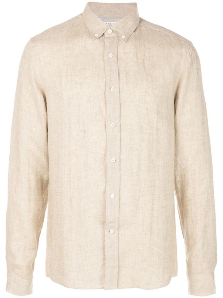 Brunello Cucinelli Plain Button Shirt - Brown