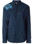 Dsquared2 Flower Detail Denim Shirt, Women's, Size: 42, Blue, Cotton/spandex/elastane