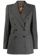 Dolce & Gabbana Checked Double-breasted Blazer - Grey