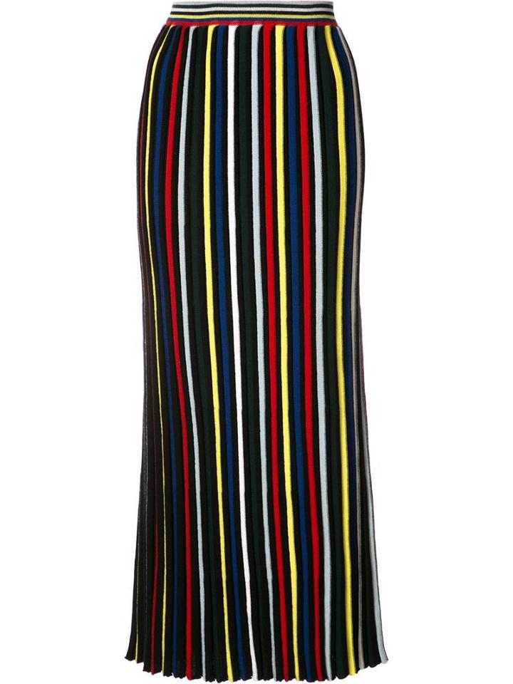 Pleated Striped Skirt, Women's, Size: 1, Merino, Rosetta Getty