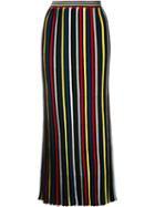 Pleated Striped Skirt, Women's, Size: 1, Merino, Rosetta Getty