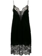 Stella Mccartney Lace Panel Slip Dress - Black