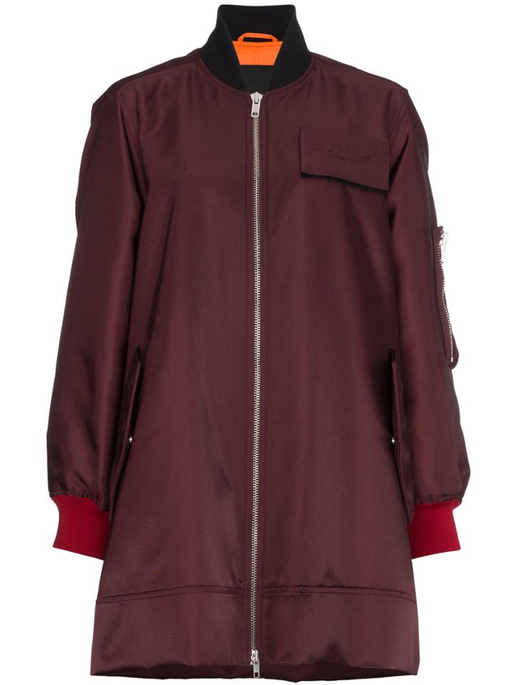 Calvin Klein 205w39nyc Zip-up Long Bomber Jacket - Red
