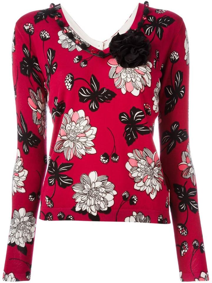 Twin-set V-neck Floral Sweater