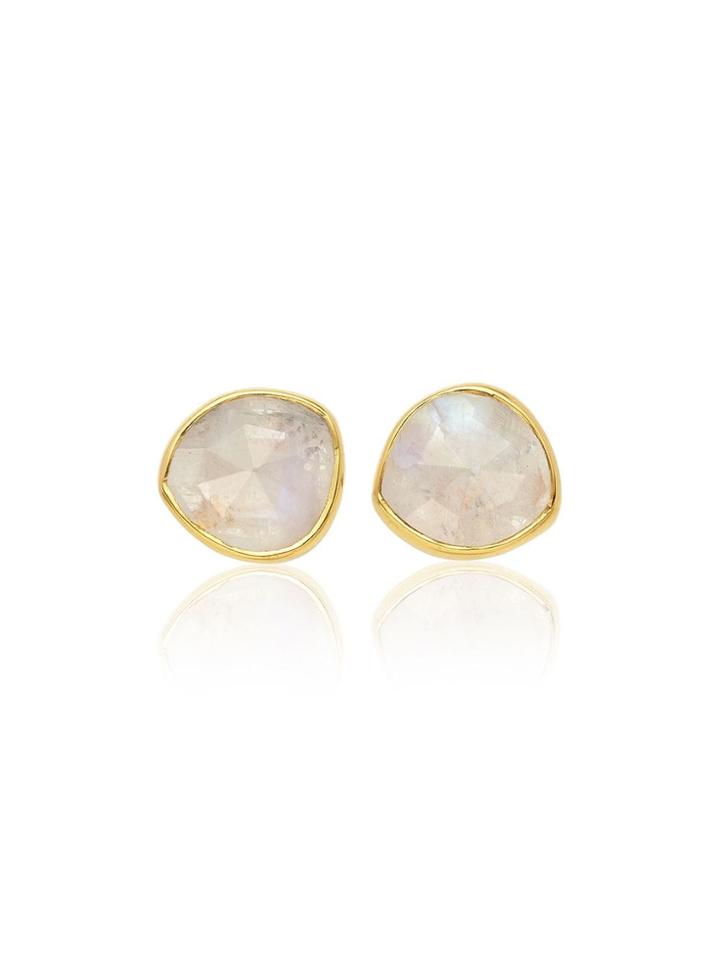 Monica Vinader Gp Siren Moonstone Stud Earrings - Gold