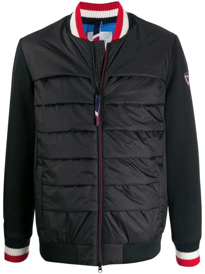 Rossignol Contrasting Sleeves Padded Bomber Jacket - Black